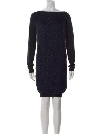 Pre-owned Lanvin Virgin Wool Knee-length Dress In Multi