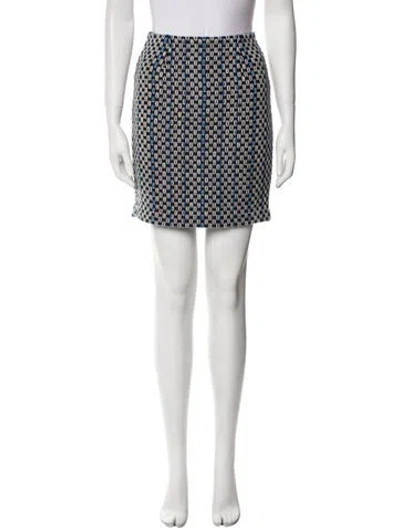 Pre-owned Lanvin Virgin Wool Mini Skirt In Blue