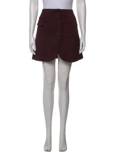Pre-owned Lanvin Virgin Wool Mini Skirt In Brown