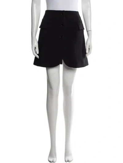 Pre-owned Lanvin Virgin Wool Mini Skirt W/ Tags In Black