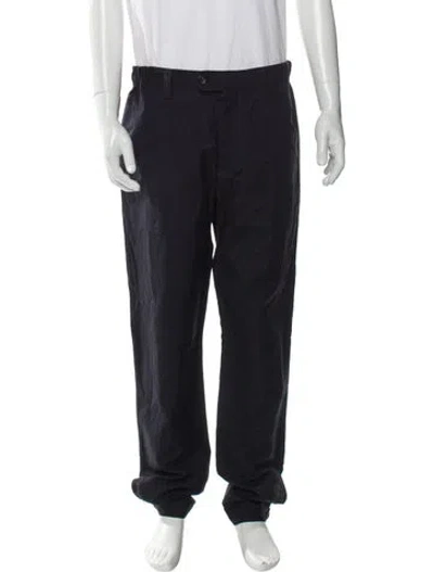 Pre-owned Lanvin Virgin Wool Pants In Blue