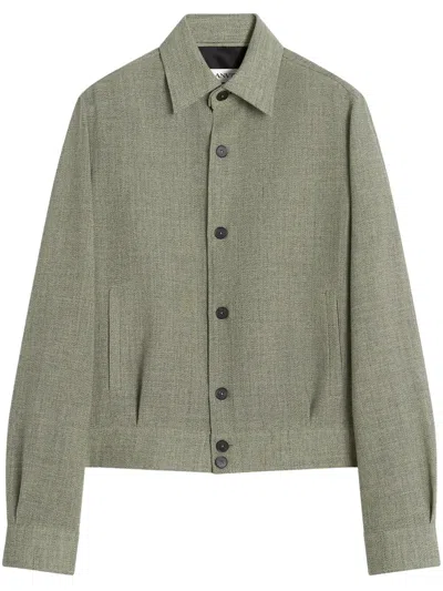 Lanvin Virgin Wool Shirt Jacket In Green