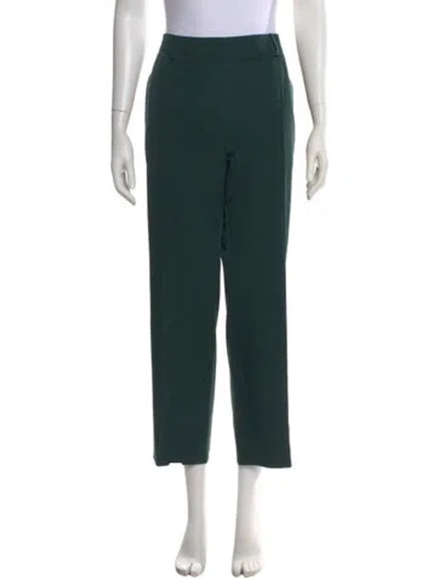 Pre-owned Lanvin Virgin Wool Straight Leg Pants In Green