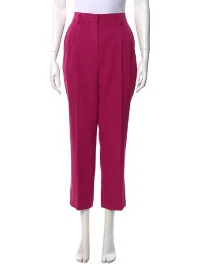 Pre-owned Lanvin Virgin Wool Straight Leg Pants W/ Tags In Pink