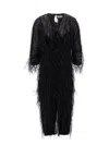 Lanvin Viscose And Silk Dress With Rafia Details In Black