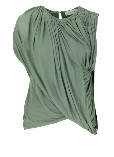 Lanvin Viscose And Silk Top In Green
