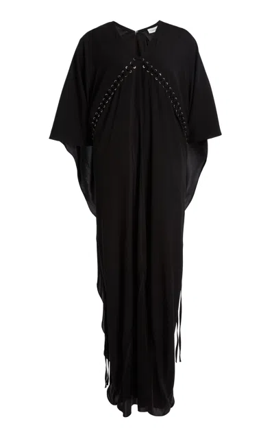 Lanvin V-neck Caftan Dress In Animal Print
