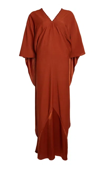 Lanvin V-neck Caftan Dress In Burgundy