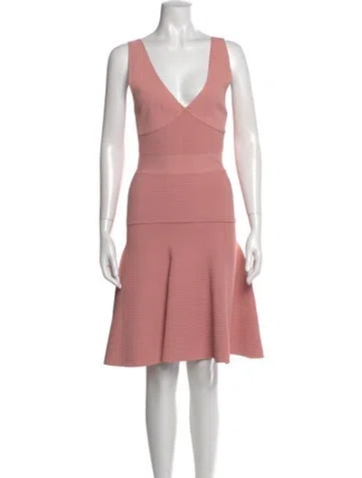 Pre-owned Lanvin V-neck Knee-length Dress In Pink