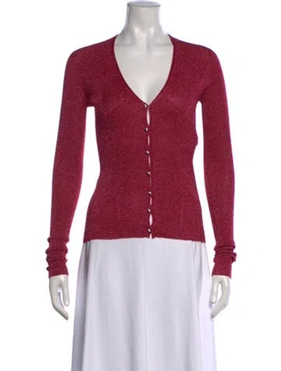 Pre-owned Lanvin V-neck Long Sleeve Button-up Top In Pink
