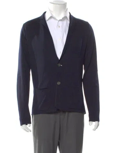 Pre-owned Lanvin V-neck Long Sleeve Cardigan In Blue