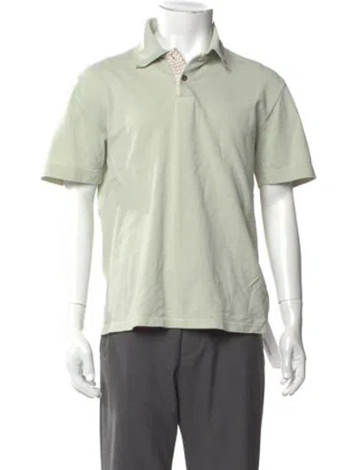 Pre-owned Lanvin V-neck Short Sleeve Polo Shirt In Green