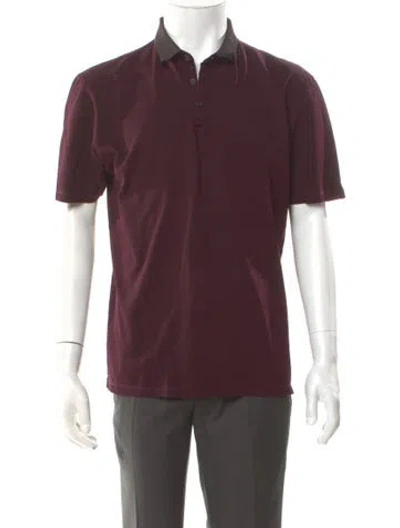 Pre-owned Lanvin V-neck Short Sleeve Polo Shirt In Purple