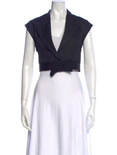 Pre-owned Lanvin V-neck Sleeveless Crop Top In Multi