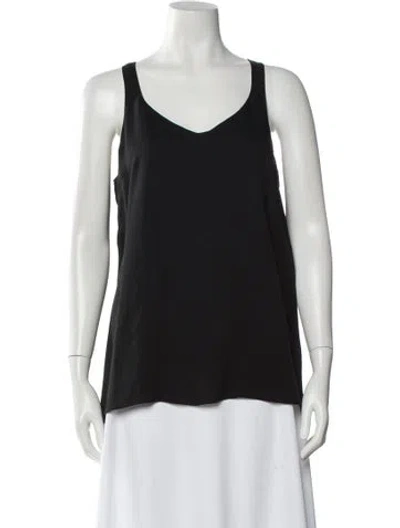 Pre-owned Lanvin V-neck Sleeveless Top In Black