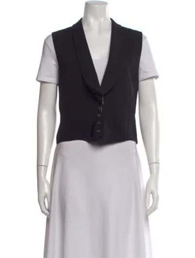 Pre-owned Lanvin V-neck Sleeveless Top In Black