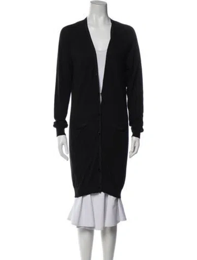 Pre-owned Lanvin V-neck Sweater In Black