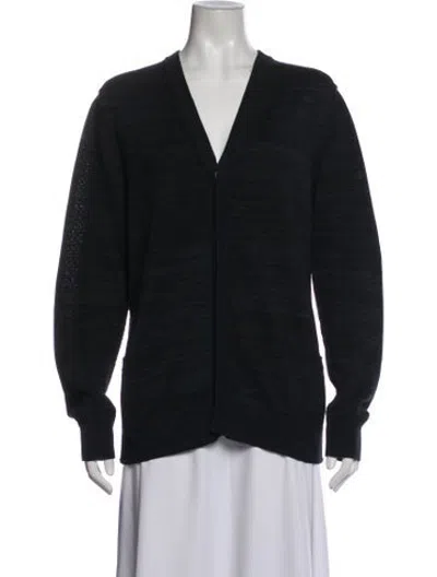 Pre-owned Lanvin V-neck Sweater In Black