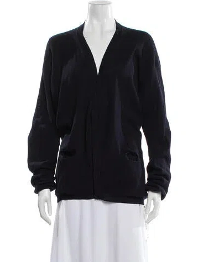 Pre-owned Lanvin V-neck Sweater In Blue