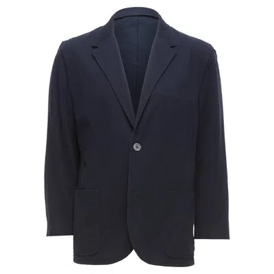 Lanvin Waffle Cotton Inside Out Seams Blazer Jacket In Blue
