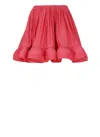Lanvin Minirock Aus Charmeuse Mit Raffungen Und Volant In Fuchsia