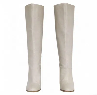 Pre-owned Lanvin Wedge Boots In Beige Lamb Leather Size 38.5 Fr In Brown