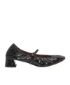 Lanvin Heeled Mary Jane In Glossy Leather In Black