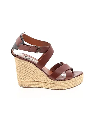 Pre-owned Lanvin Wedges In Brown