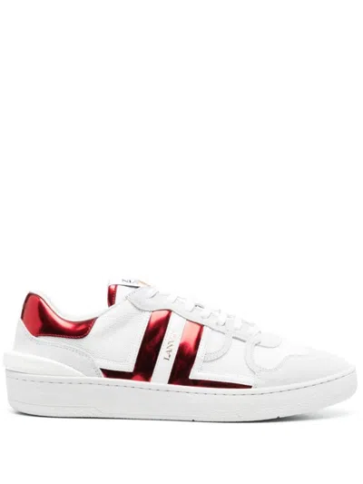 Lanvin Contrasting Mesh Panelled Sneakers In White