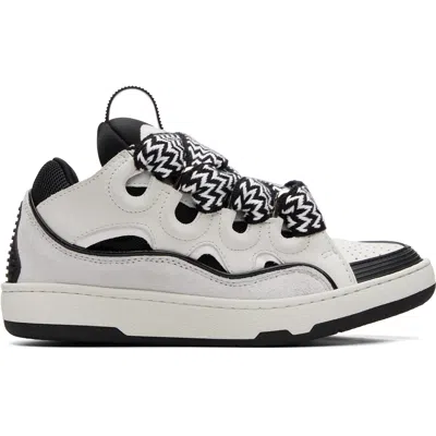 Lanvin White & Black Bicolor Curb Sneakers In 0010white/black
