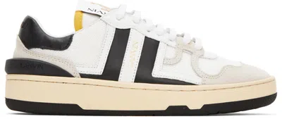 Lanvin White & Black Clay Sneakers In 0010 White/black