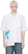 Lanvin White Asymmetrical Shirt In 0010 White Black