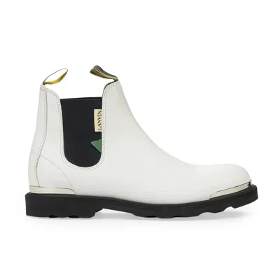 Lanvin White Chelsea En Veau Lisse Boots