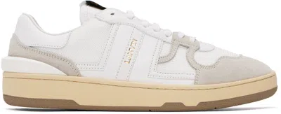 Lanvin Mesh And Leather Clay Sneakers With In White