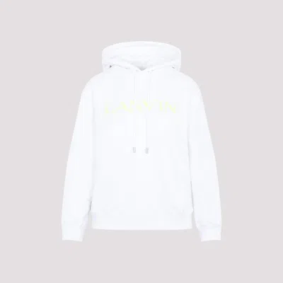 LANVIN WHITE COTTON CLASSIC FIT HOODIE WITH LOGO
