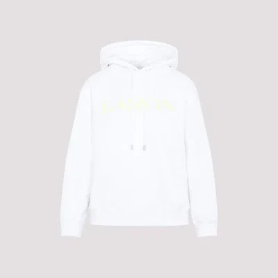 LANVIN WHITE COTTON CLASSIC FIT HOODIE WITH LOGO