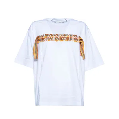 Lanvin White Cotton Curb T-shirt With Laces
