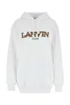 Lanvin Oversized Logo Hoodie Sweatshirt In White