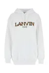Lanvin Oversized Logo Hoodie Sweatshirt In Opticwhite
