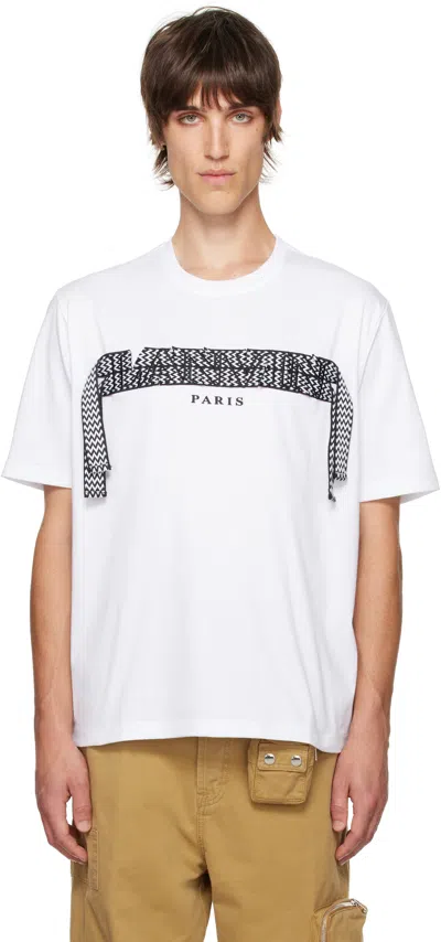 LANVIN WHITE CURB LACE T-SHIRT