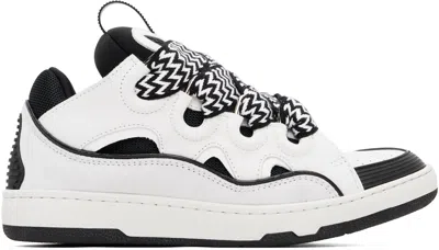 Lanvin White Curb Sneakers In Multi