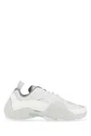 Lanvin Flash-x Mesh Upper Sneakers With Textured Panels In White