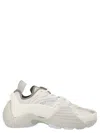 Lanvin Flash-x Mesh Upper Sneakers With Textured Panels In White