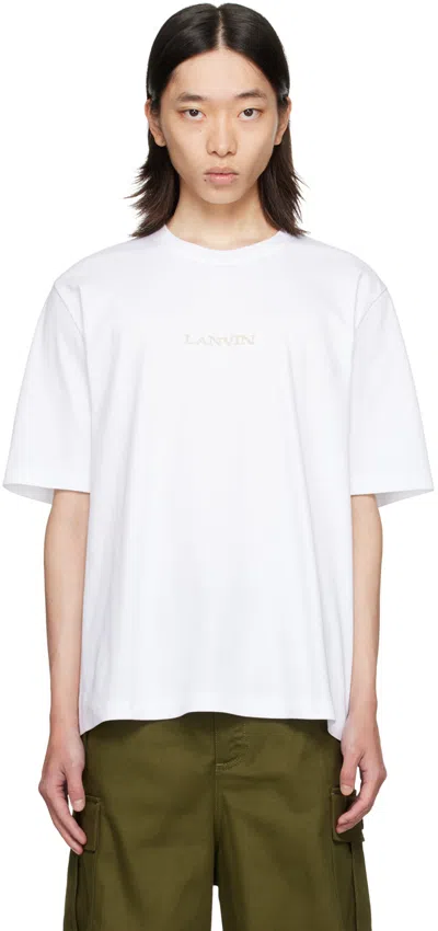 Lanvin Logo Embroidered Crewneck T-shirt In White