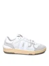 LANVIN WHITE LEATHER BLEND SNEAKERS