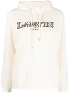 Lanvin Logo-embroidered Cotton Hoodie In White