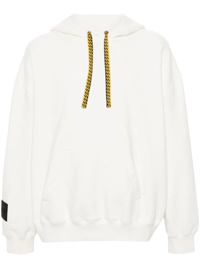 Lanvin Logo-embroidered Cotton Hoodie In White
