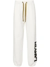 Lanvin White Logo-embroidered Cotton Track Pants In White