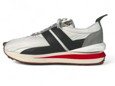 Pre-owned Lanvin White Nylon Runner Sneakers Size Us 16, Eu 49 Made In Portugal