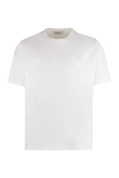 Lanvin White Ribbed Neckline T-shirt For Men